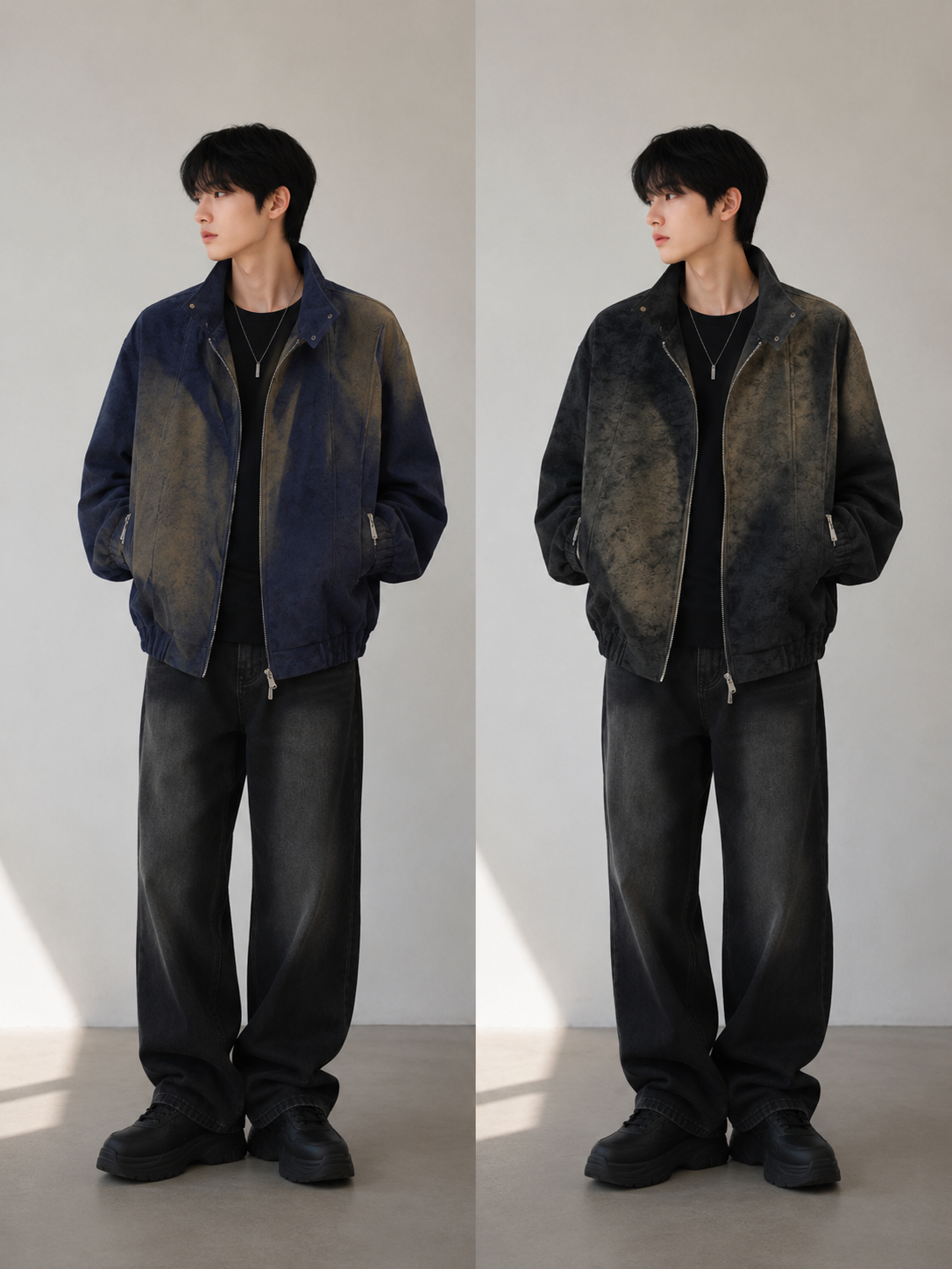 Vintage-style leather jacket