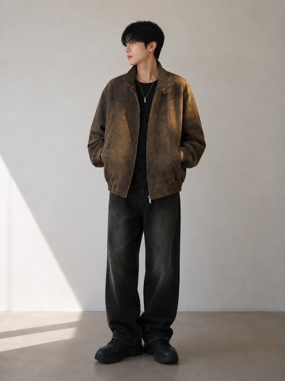 Vintage-style leather jacket