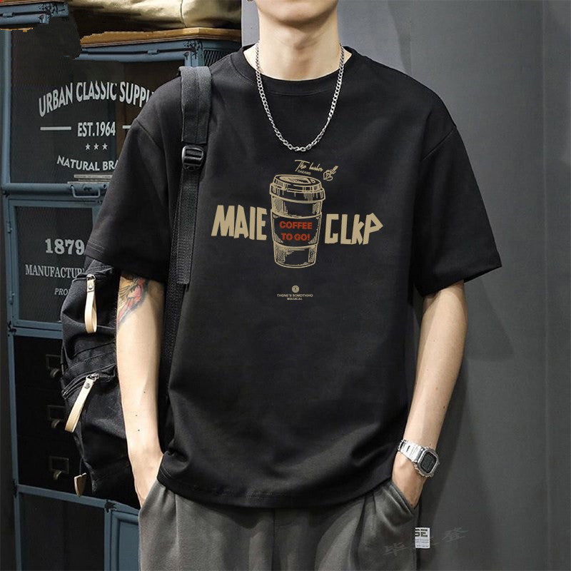 美式复古港风潮流重磅纯棉100%短袖T恤男夏季宽松ins潮牌痞帅半袖