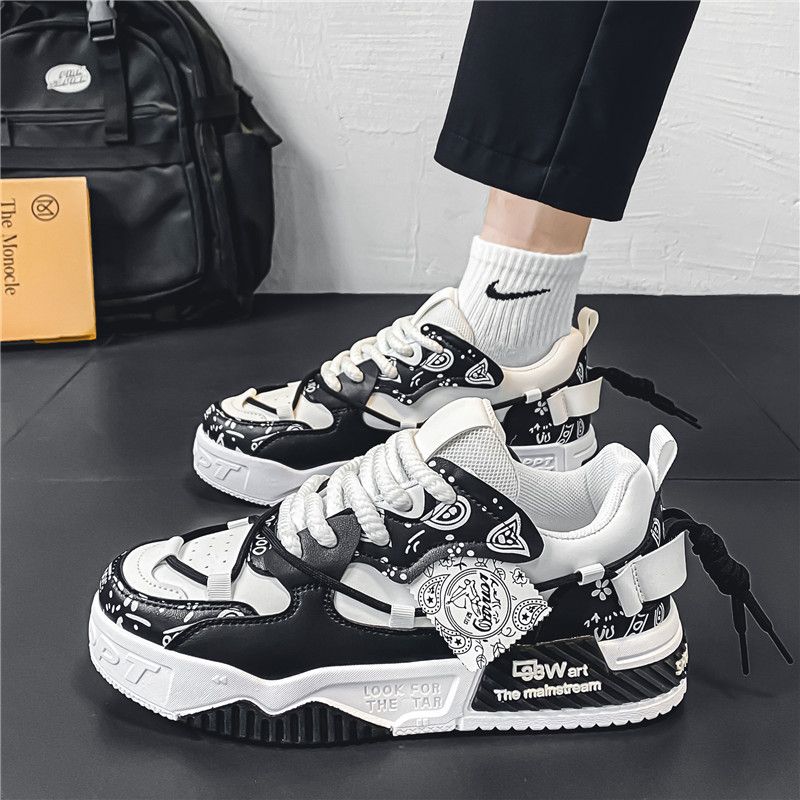 Casual platform sneakers with thick soles for added height