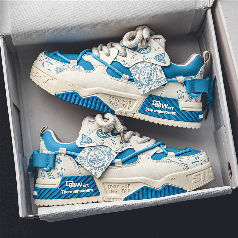 Casual platform sneakers with thick soles for added height