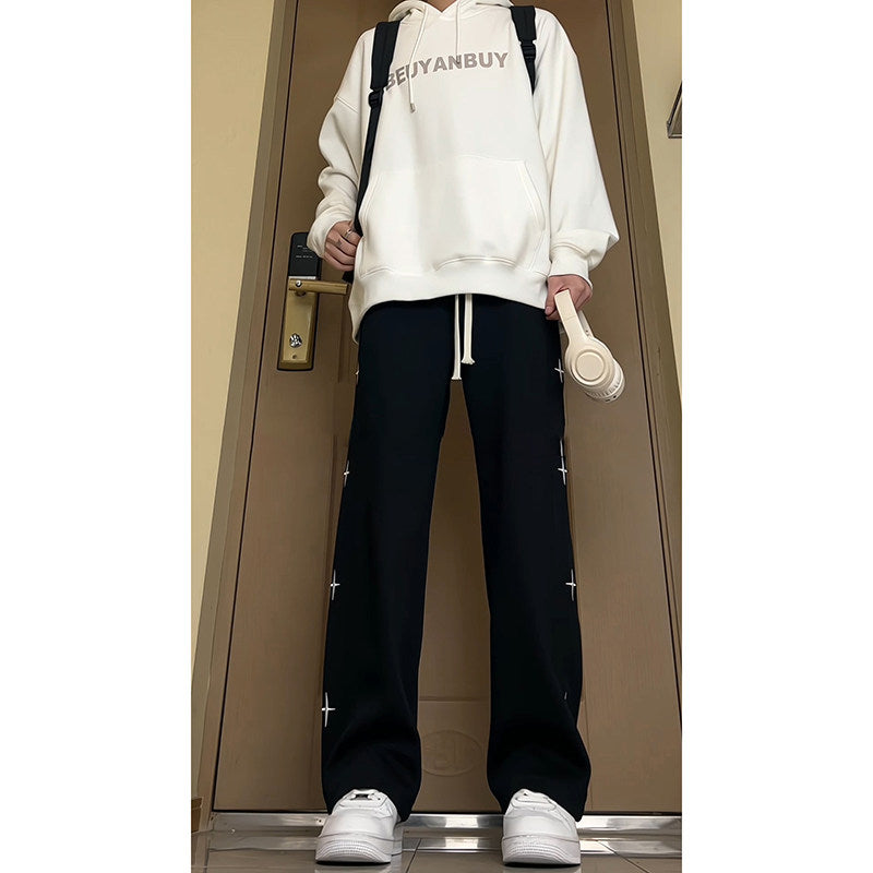 美式裤子男夏季潮牌宽松灰色卫裤直筒2026新款休闲薄款运动长裤